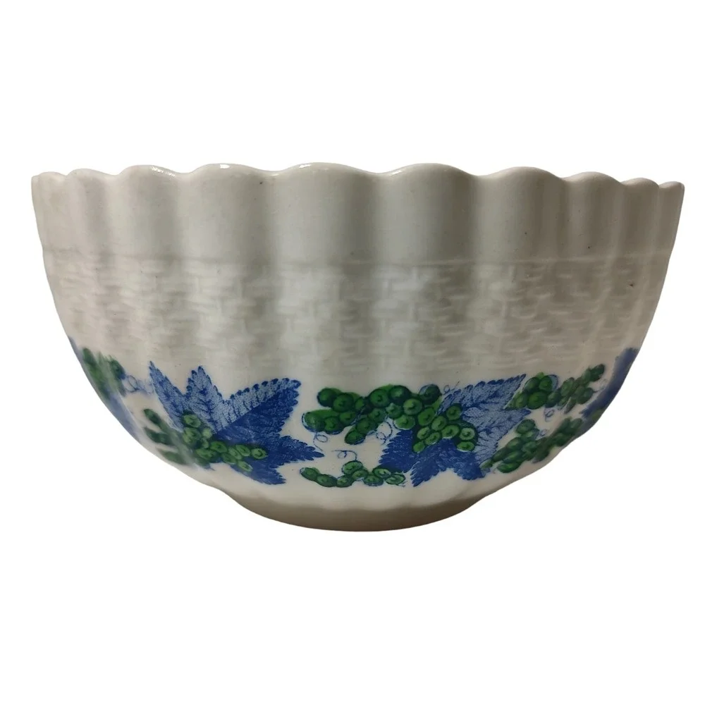 Vintage Spode Copeland Sugar Bowl Open‎ Valencia Pattern Basket Weave 1950s